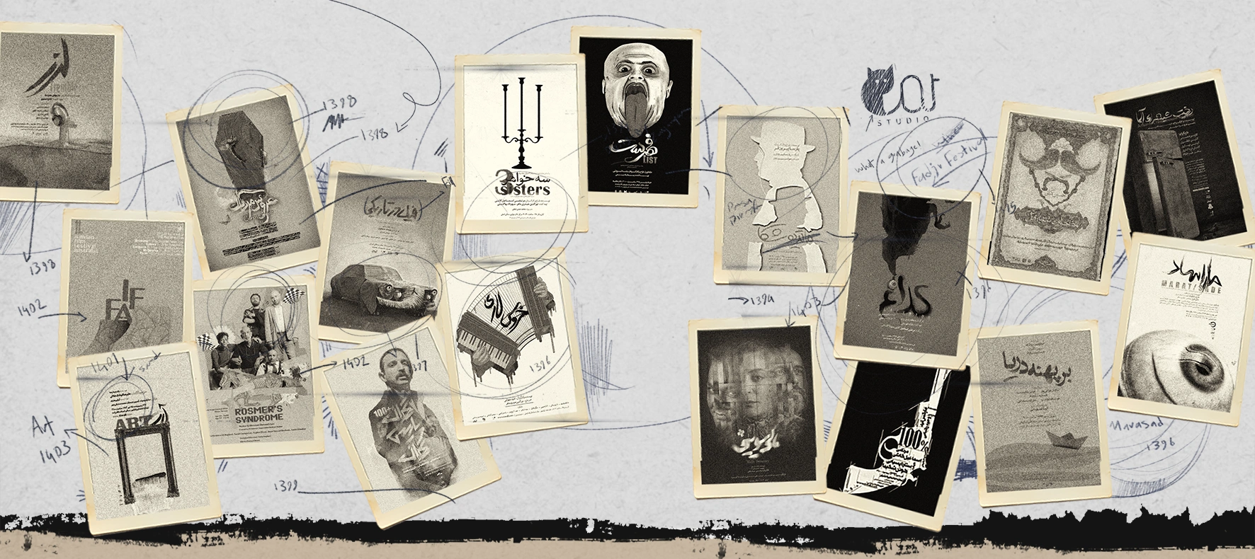 Collage of original theatre posters
